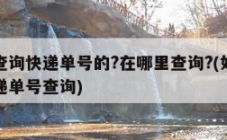 怎样查询快递单号的?在哪里查询?(如何查看快递单号查询)