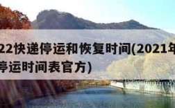 2022快递停运和恢复时间(2021年快递停运时间表官方)